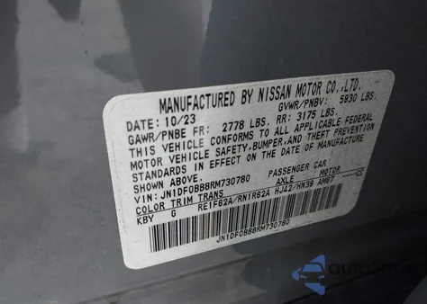2024 Nissan Ariya Engage+ из США, поврежденный, VIN JN1DF0BB8RM730780